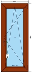 Plastové okno 60x150cm 6-ti komorové plastová okna DEKOR-DEKOR (O/S)