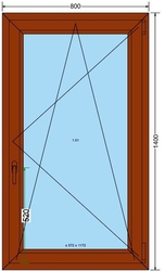 Plastové okno 80x140cm 6-ti komorové plastová okna DEKOR-DEKOR (O/S)